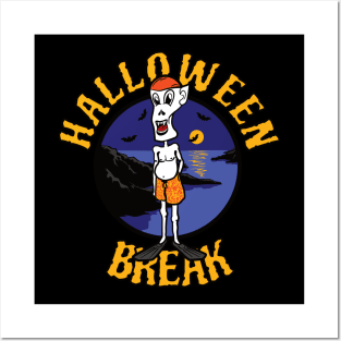 Halloween Vampire Break (plain colours) Posters and Art